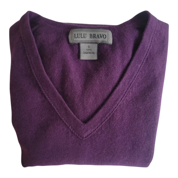 Vintage Lulu Bravo Purple Women's 100 % Cashmere Sweater in Size S - Picture 6 of 8